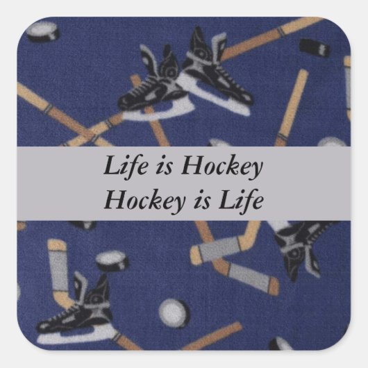 Het leven is Hockey Vierkante Sticker (Voorkant)
