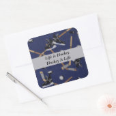 Het leven is Hockey Vierkante Sticker (Envelop)