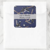 Het leven is Hockey Vierkante Sticker (Tas)