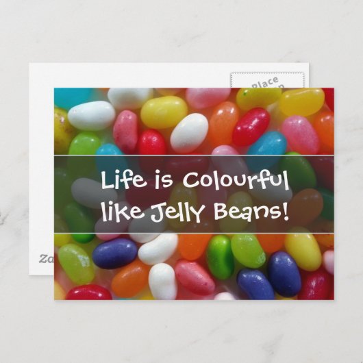 Het leven is kleurrijk als Jelly Beans Briefkaart (Voorkant / Achterkant)