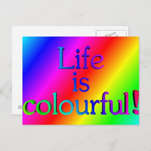 Het leven is kleurrijk briefkaart (Voorkant / Achterkant)