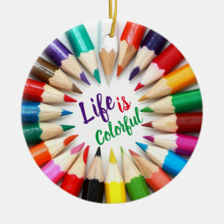 Het leven is kleurrijke artistieke gekleurde penne keramisch ornament