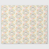 Het leven is kool glimlachend gezicht cadeaupapier (Vlak)