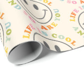 Het leven is kool glimlachend gezicht cadeaupapier (Rol Hoek)