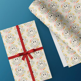Het leven is kool glimlachend gezicht cadeaupapier
