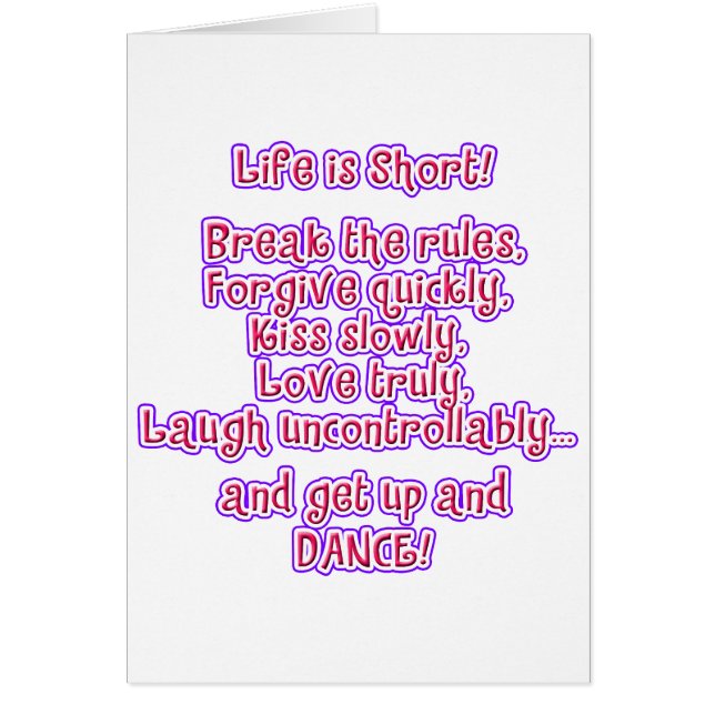 Het leven is kort (Voorkant)