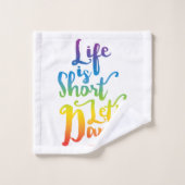 Het leven is kort. bad handdoek (Wasdoekje)