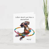 Het leven is kort Dachshund Kaart (Voorkant)