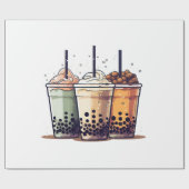 Het leven is kort, drink de boba cadeaupapier (Vlak)