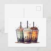 Het leven is kort, drink de boba feestdagenkaart (Voorkant / Achterkant)