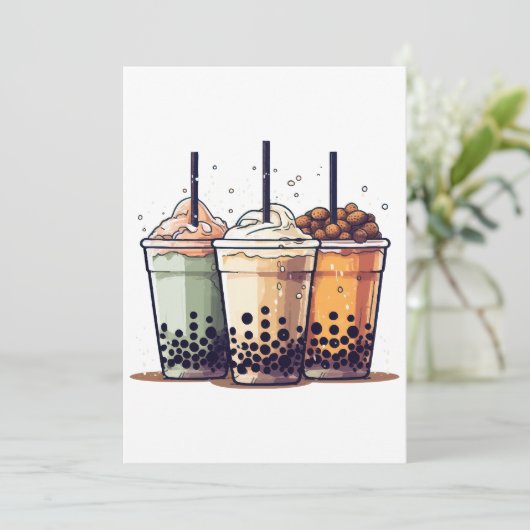 Het leven is kort, drink de boba kaart (Staand voorkant)