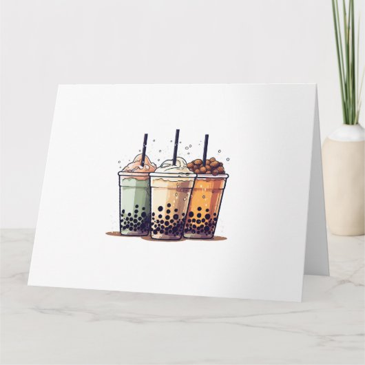Het leven is kort, drink de boba kaart (Voorkant)