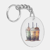 Het leven is kort, drink de boba sleutelhanger (Voorkant Links)