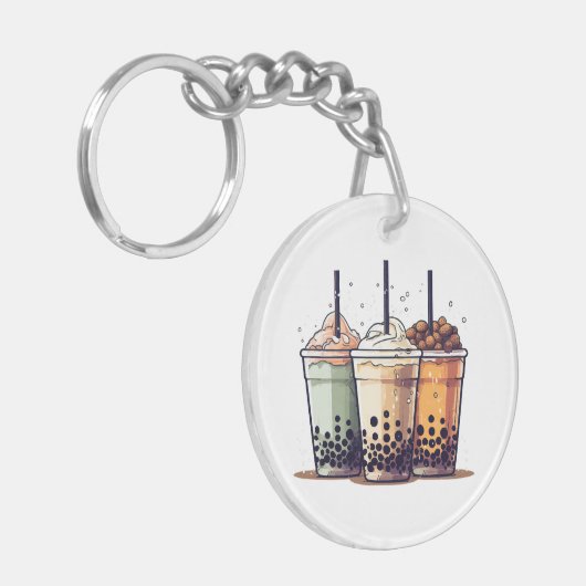 Het leven is kort, drink de boba sleutelhanger (Voorkant Links)