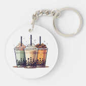 Het leven is kort, drink de boba sleutelhanger (Achterkant)