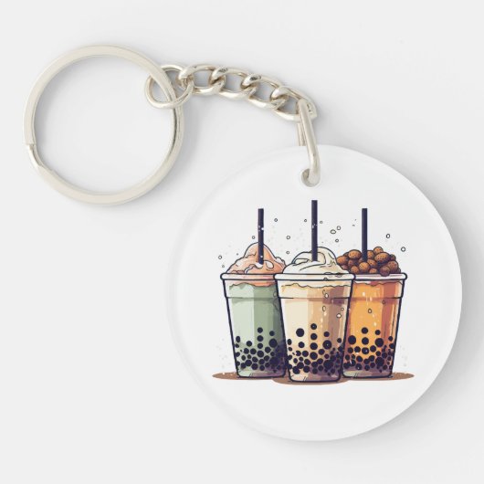 Het leven is kort, drink de boba sleutelhanger (Voorkant)