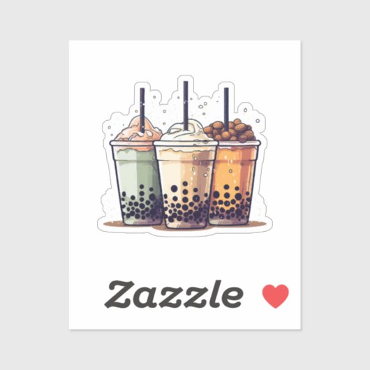 Het leven is kort, drink de boba sticker (Vel)