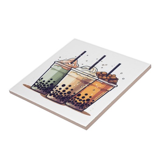 Het leven is kort, drink de boba tegeltje (Zijkant)