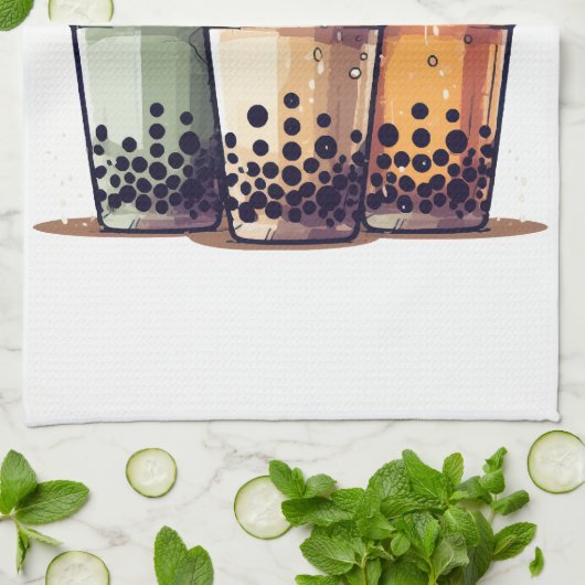 Het leven is kort, drink de boba theedoek (Gevouwen)