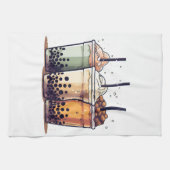 Het leven is kort, drink de boba theedoek (Horizontaal)