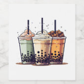 Het leven is kort, drink de boba wijn etiket (Enkel label)