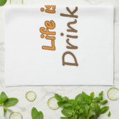 Het leven is kort. Drink koffie. Funny Coffee Slog Theedoek (Gevouwen)