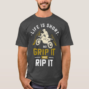 Het leven is kort, dus grip het Motorcross Dirt Bi T-shirt
