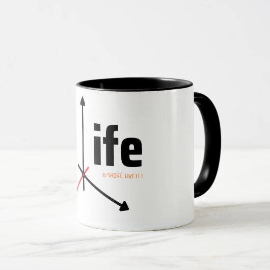 Het leven is kort, dus leef het mok (Voorkant rechts)