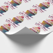 Het leven is kort, eet de cupcake - grappig en zoe cadeaupapier (Hoek)