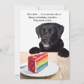 Het leven is kort, eet de taart - Black Lab Kaart (Voorkant)