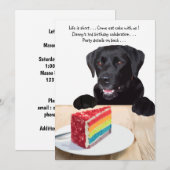 Het leven is kort, eet de taart - Black Lab Kaart (Voorkant / Achterkant)