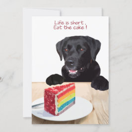Het leven is kort, eet de taart - Black Lab Kaart