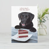 Het leven is kort, eet de taart - Black Lab Kaart (Staand voorkant)