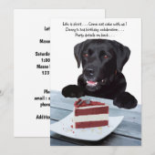 Het leven is kort, eet de taart - Black Lab Kaart (Voorkant / Achterkant)