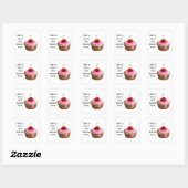 Het leven is kort, eet eerst het dessert vierkante sticker (Vel)