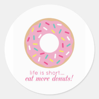 Het leven is kort, eet meer donuts sticker