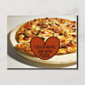 Het leven is kort. Eet meer Pizza, Briefkaart (Voorkant)