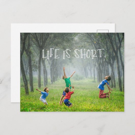 Het leven is kort | Geniet van het leven Briefkaart (Voorkant / Achterkant)