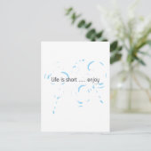 Het leven is kort... genieten briefkaart (Staand voorkant)
