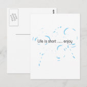 Het leven is kort... genieten briefkaart (Voorkant / Achterkant)