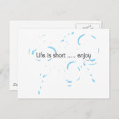 Het leven is kort... genieten briefkaart (Voorkant / Achterkant)