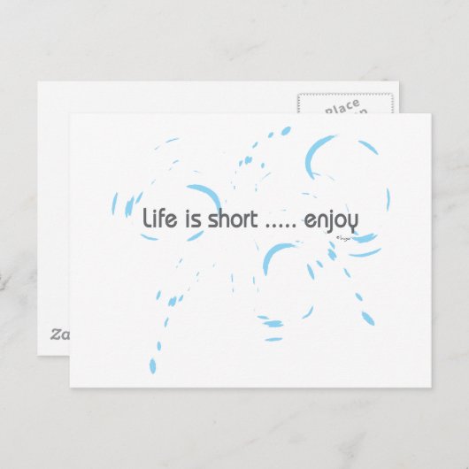 Het leven is kort... genieten briefkaart (Voorkant / Achterkant)