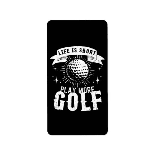 Het leven is kort. Golf meer Etiket (Voorkant)