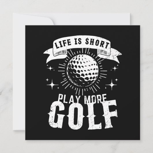 Het leven is kort. Golf meer Kaart (Voorkant)