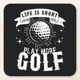 Het leven is kort. Golf meer Kartonnen Onderzetters