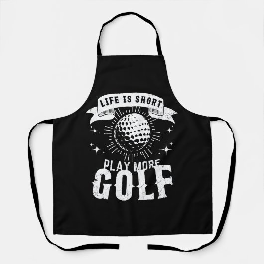 Het leven is kort. Golf meer Schort (Voorkant)