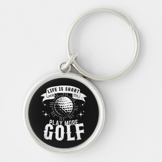 Het leven is kort. Golf meer Sleutelhanger (Voorkant)