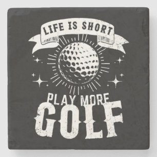 Het leven is kort. Golf meer Stenen Onderzetter