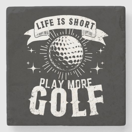 Het leven is kort. Golf meer Stenen Onderzetter (Voorkant)