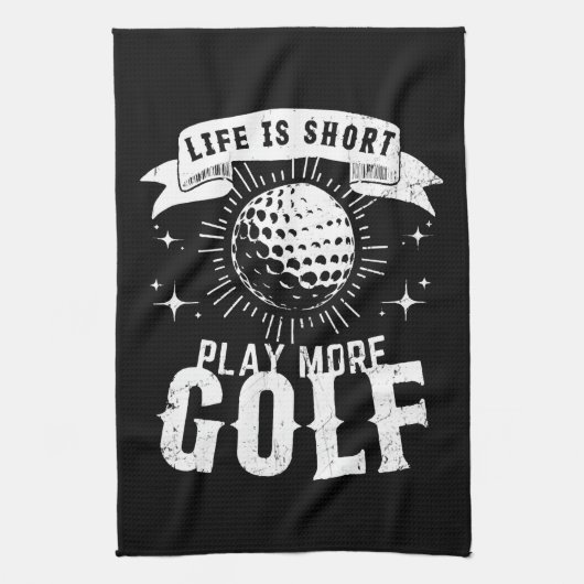Het leven is kort. Golf meer Theedoek (Verticaal)